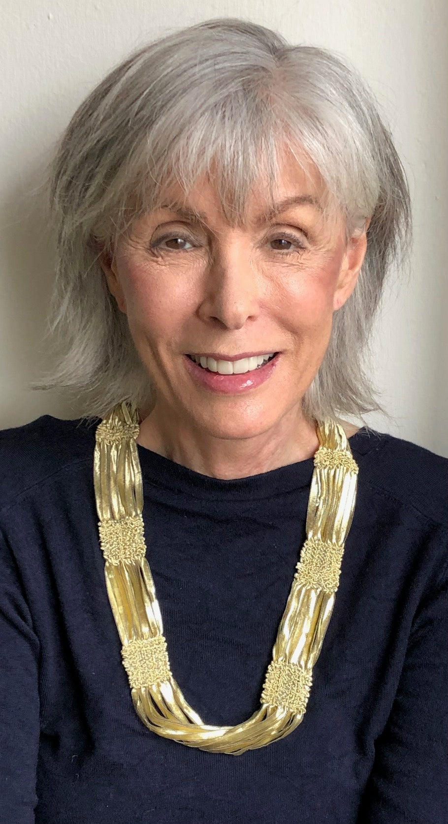 Handwoven Ribbon Necklace - Gold