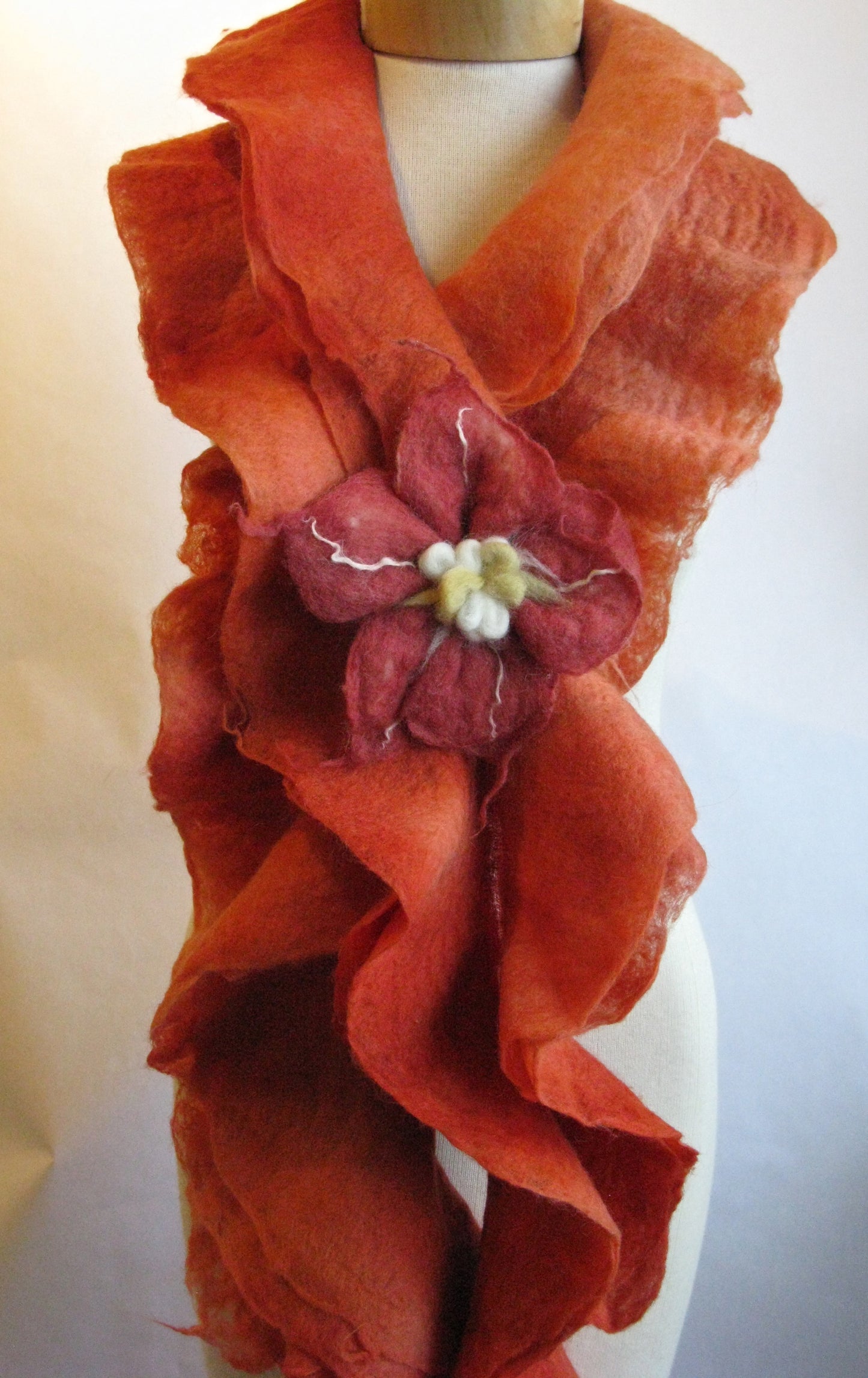 Felt Boa and Flower Pin