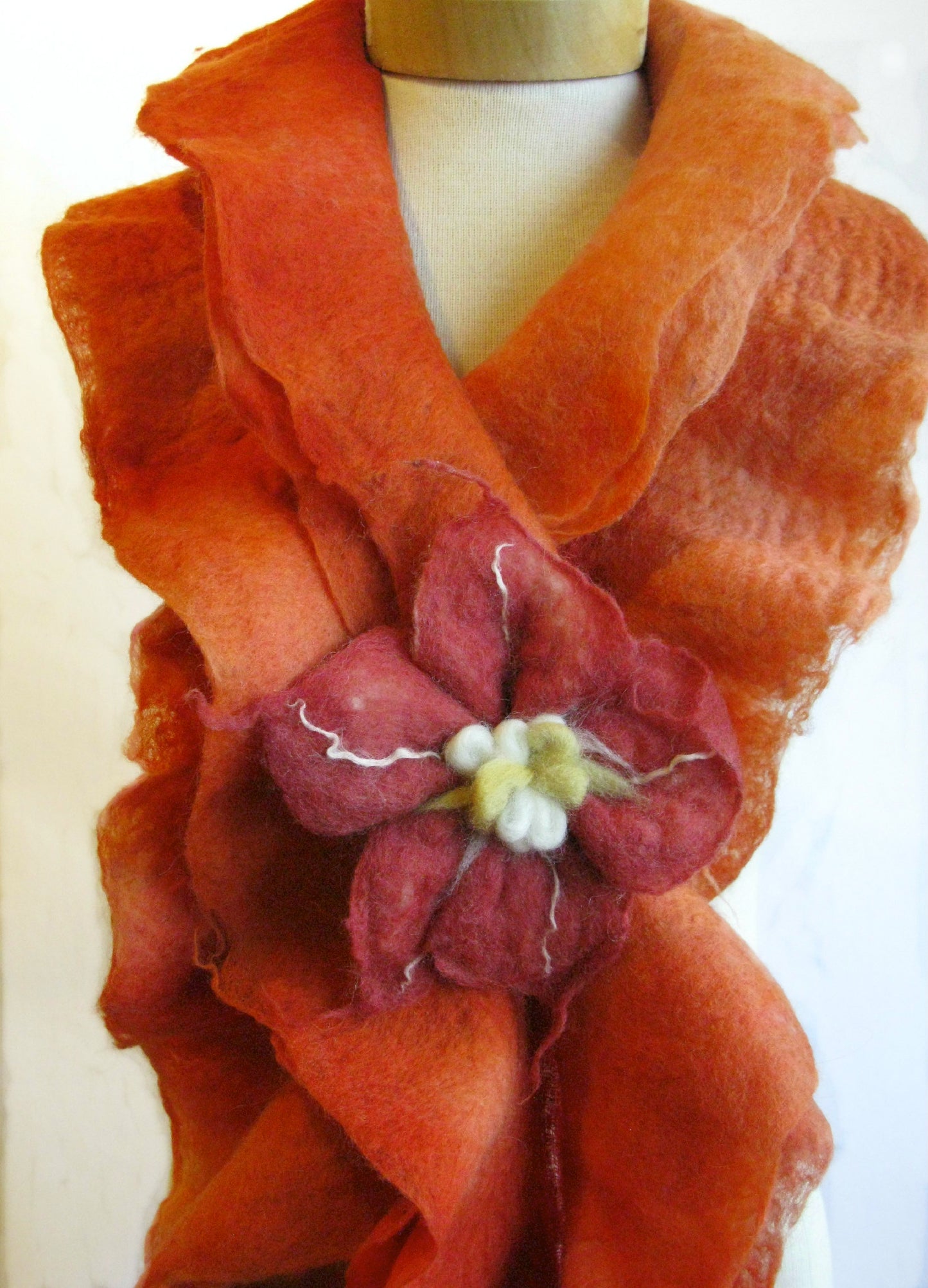 Felt Boa and Flower Pin
