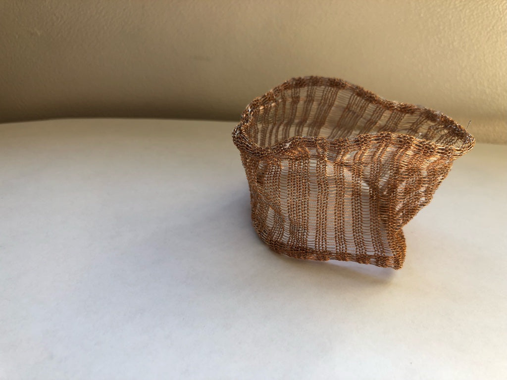 Copper and Silk Mesh Bracelet