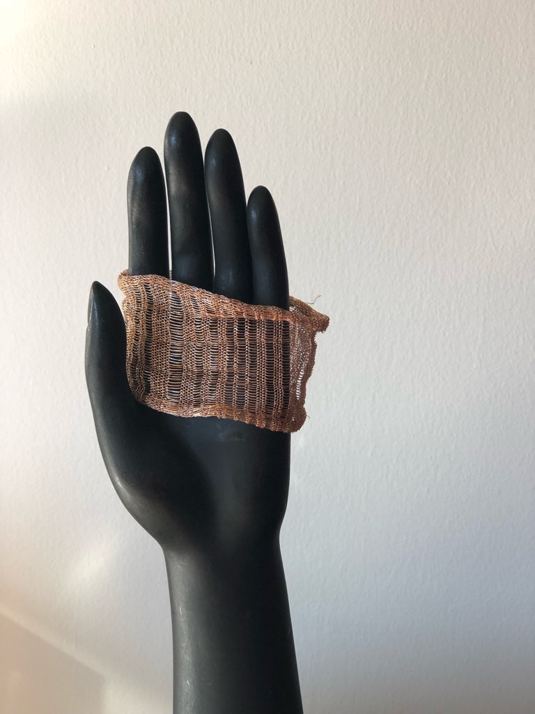 Copper and  Silk Mesh Bracelet