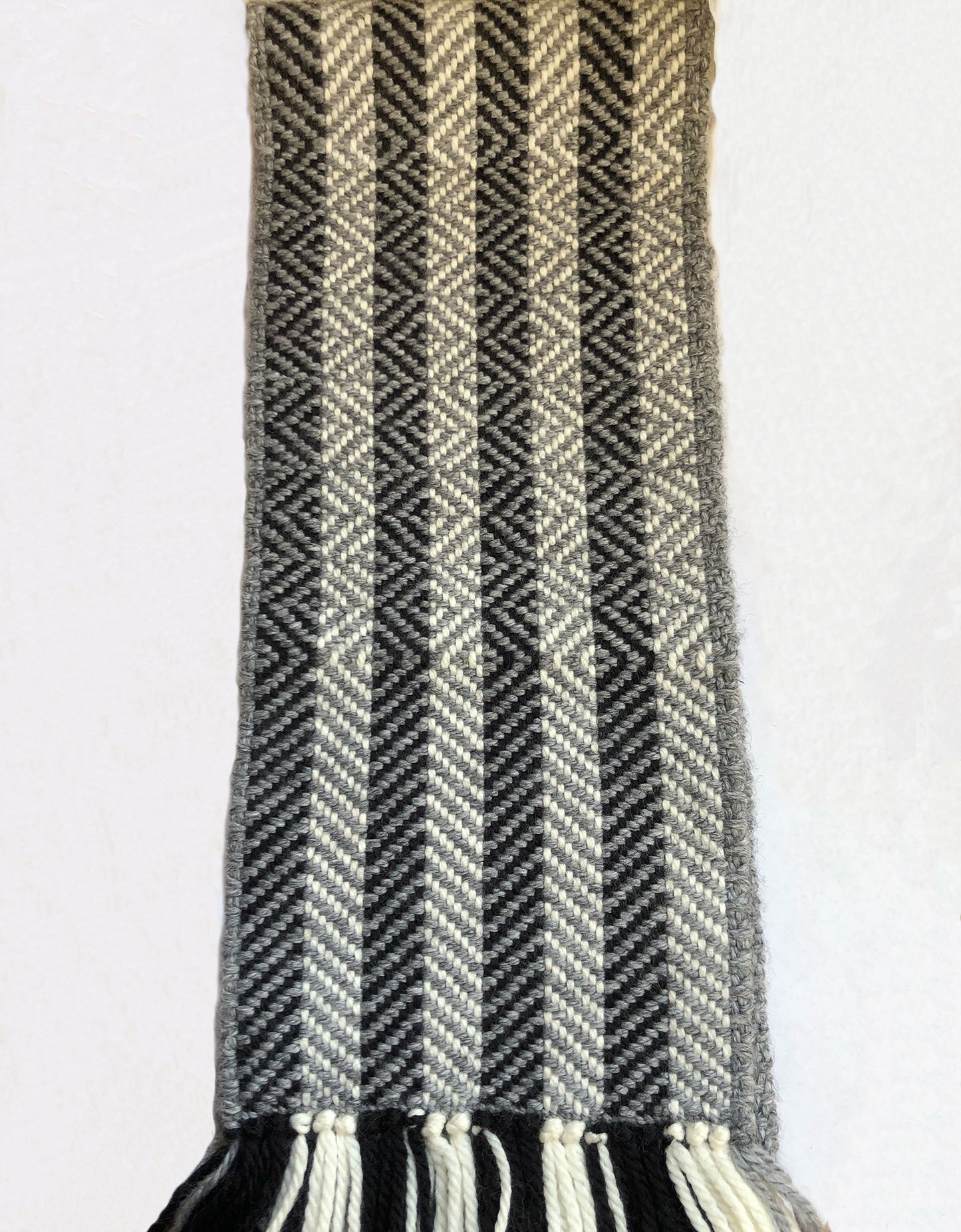 Handwoven Scarf- Graphic Grey, Black and White