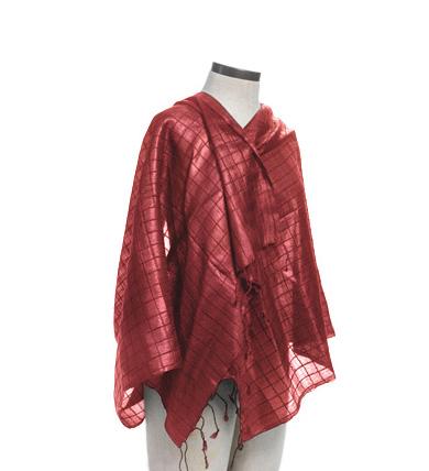 India Handwoven Tussar Silk Stole -  Dusty Rose